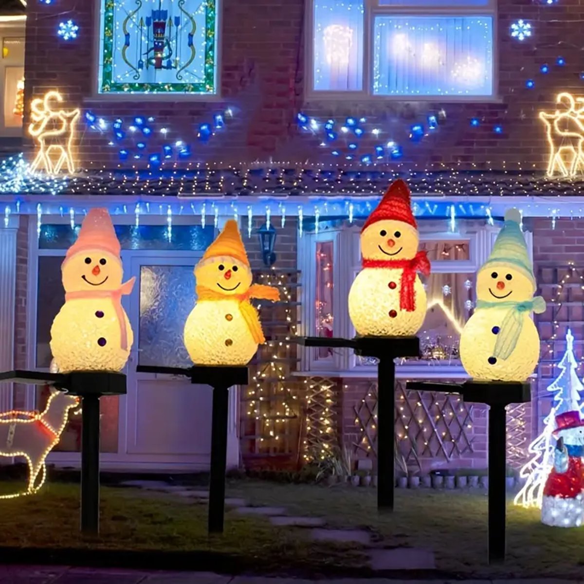 Outdoor Power For Xmas Lights - LED Kardan Adam Güneş Bahçe Işık