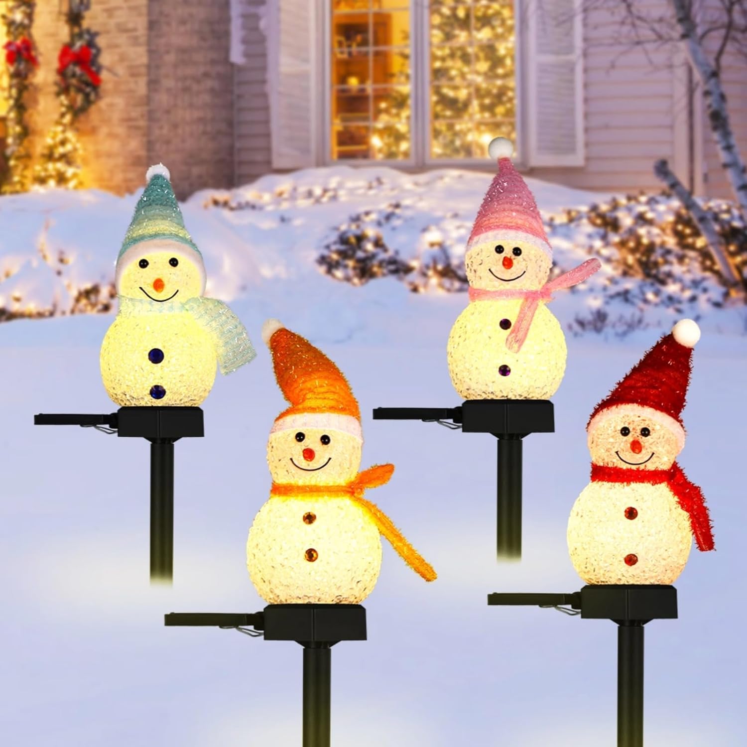 Outdoor Power For Xmas Lights - LED Kardan Adam Güneş Enerjili Bahçe