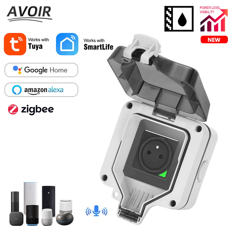 Outdoor Power Outlet Wifi - Avoir Zigbee Tuya IP66 açık su