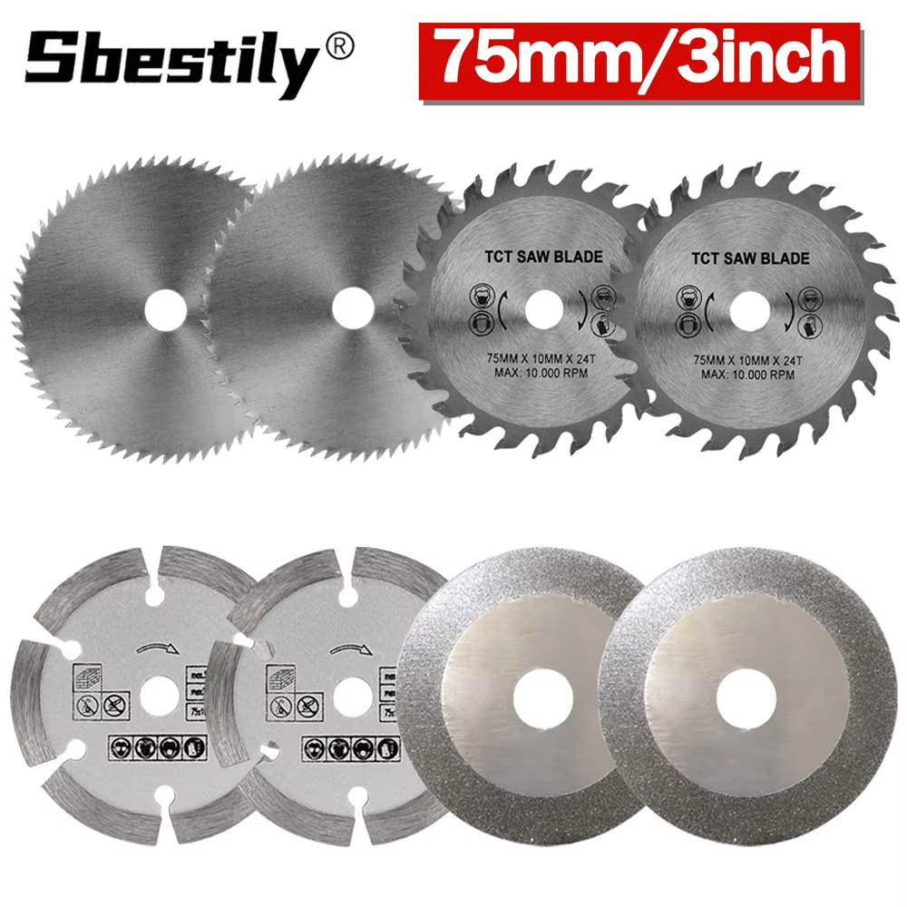 Stump Grinder Attachment - 4/8 adet 75mm 3 inç Karbür