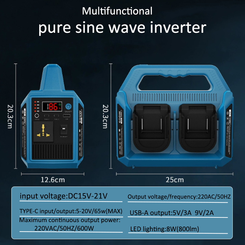 Outdoor Power Adapter Usb - 600W Lityum Pil İnvertör USB Güç