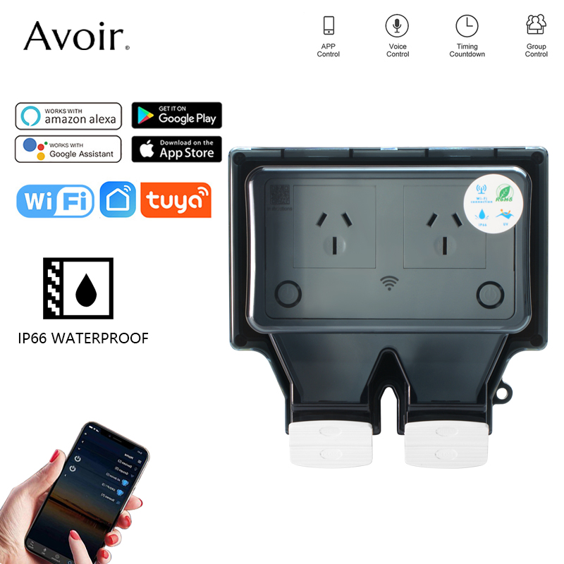 Outdoor Power Inlet Box - Avoir Tuya Wifi su geçirmez elektrik
