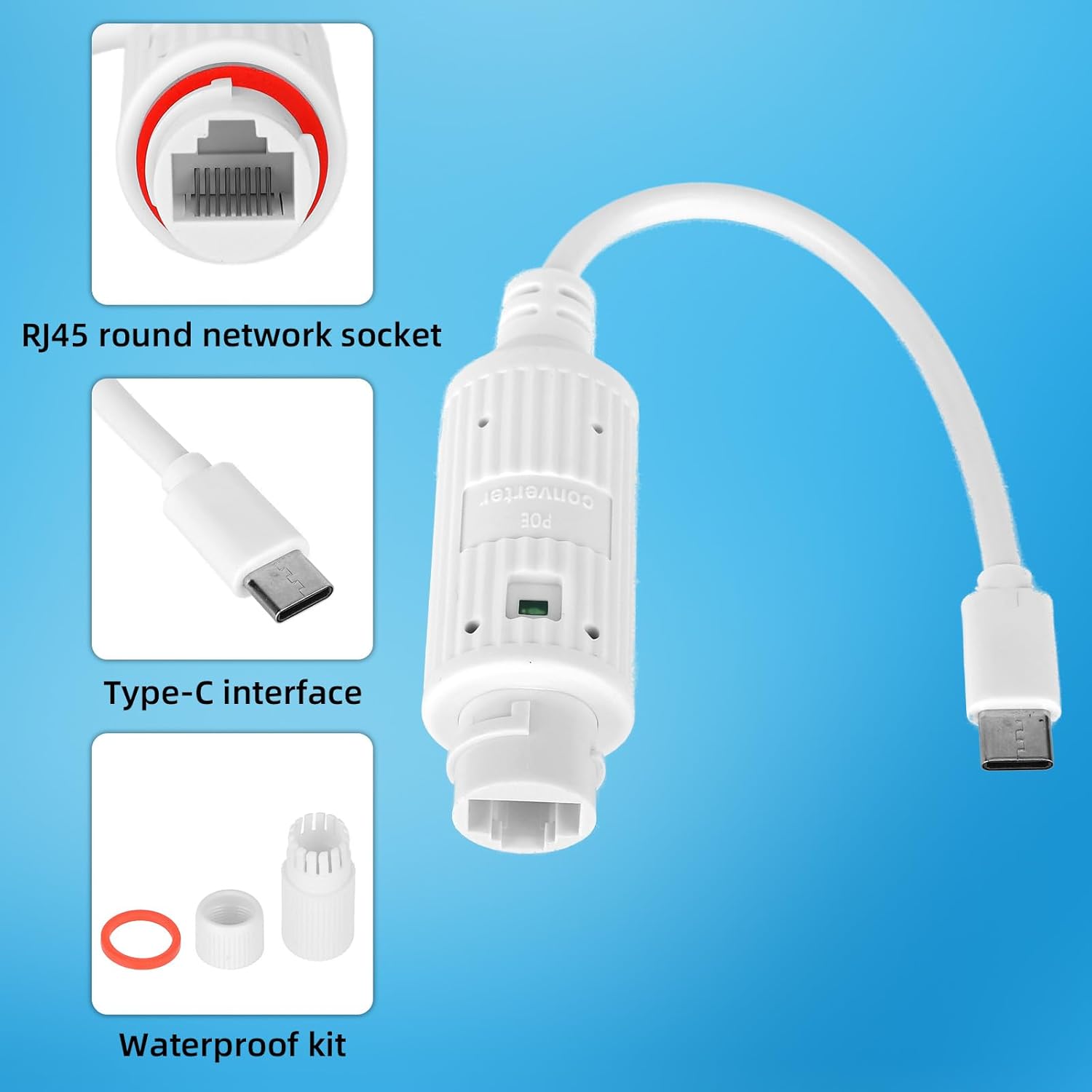 Outdoor Power Adapter Usb - POE'den USB-C'ye Güç Dönüştürücü Dış Mekan