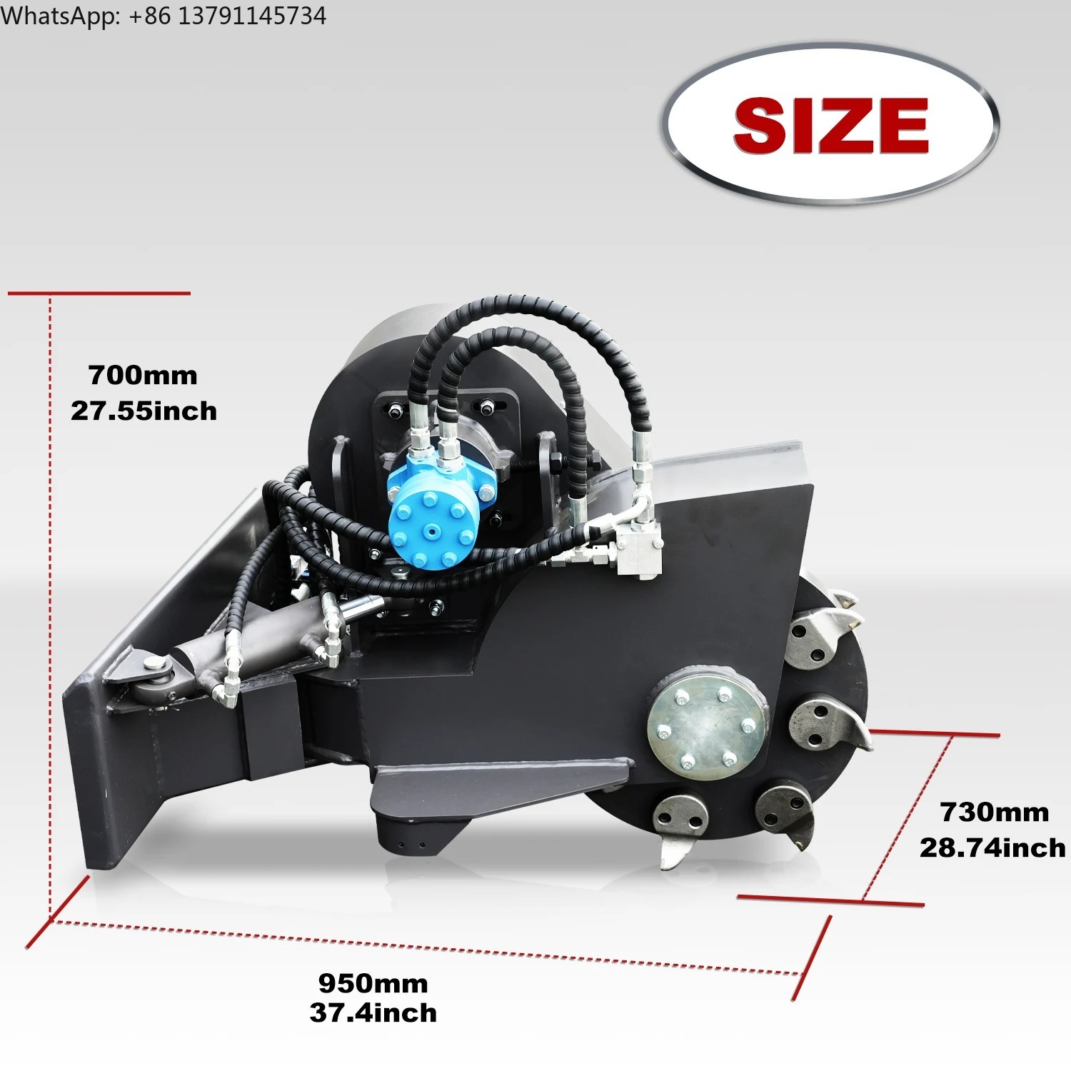 Stump Grinder Attachment - Kütük öğütücü aparatı, bir mini yükleyici