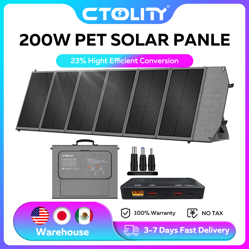 Outdoor Usb Power Outlet - CTOLITY 200W Güneş Paneli 20.5V Taşınabilir