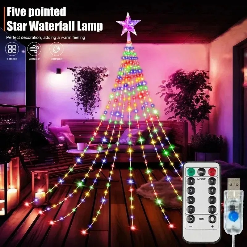 USB Güçlü 200 LED Yıldız Şelal - Outdoor Power For Xmas Lights incelemesi ve fiyatı