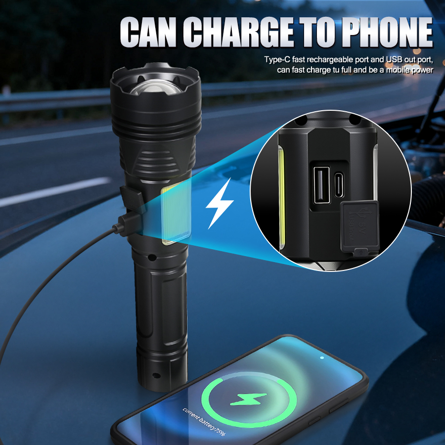 Güçlü LED El Feneri USB Şarj E - Outdoor Power Works incelemesi ve fiyatı